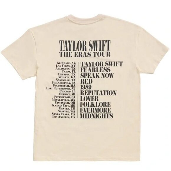 Taylor Swift The Eras Tour Beige Tee - Size 2X - Picture 2 of 7